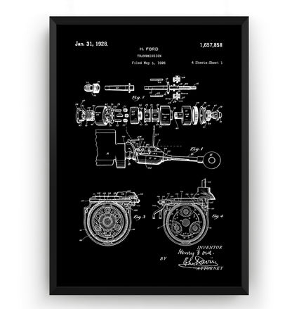 Ford Transmission 1928 Patent Print - Magic Posters