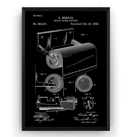 Toilet Paper Fixture 1892 Patent Print - Magic Posters