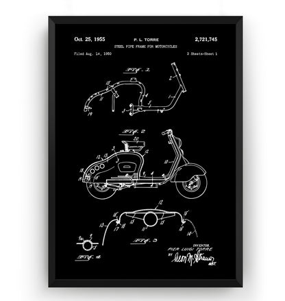 Lambretta Scooter 1955 Patent Print - Magic Posters