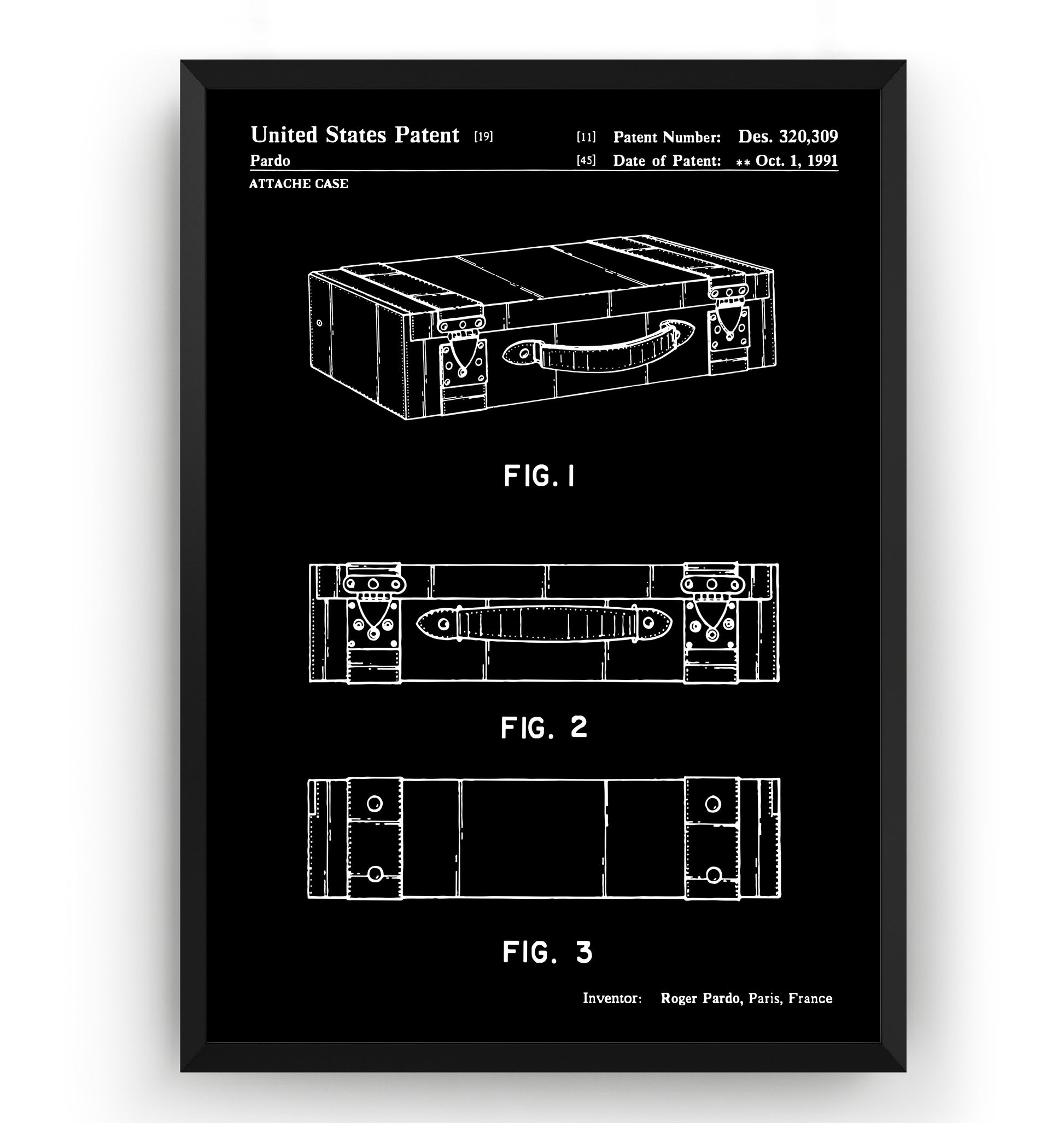 LV Attache Case 1991 Patent Print - Magic Posters