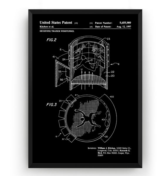 Skydiving Trainer Wind Tunnel 1997 Patent Print - Magic Posters