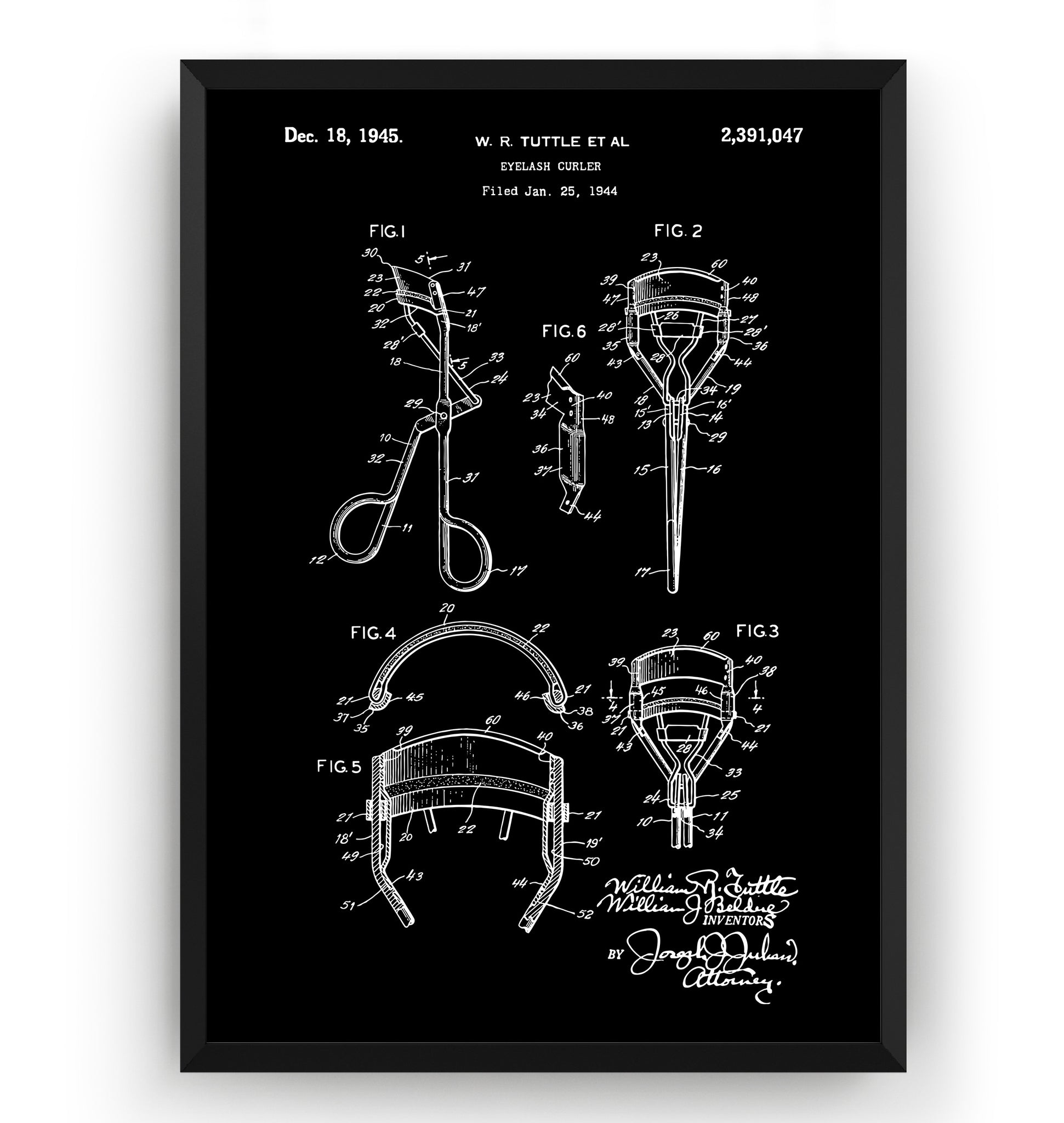 Eyelash Curler 1945 Patent Print - Magic Posters