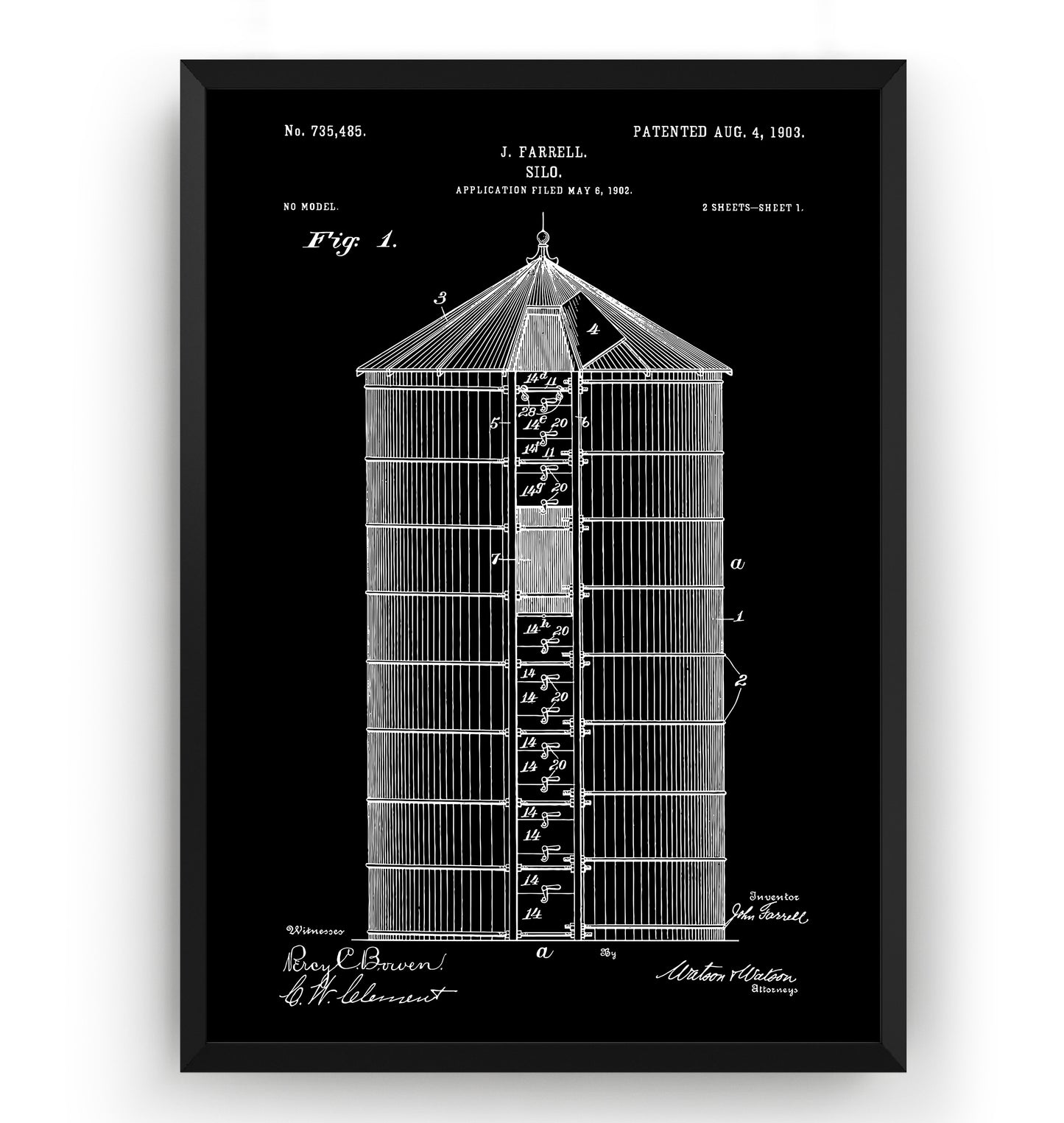 Silo 1903 Patent Print - Magic Posters