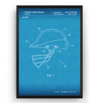 Cricket Helmet 2014 Patent Print - Magic Posters