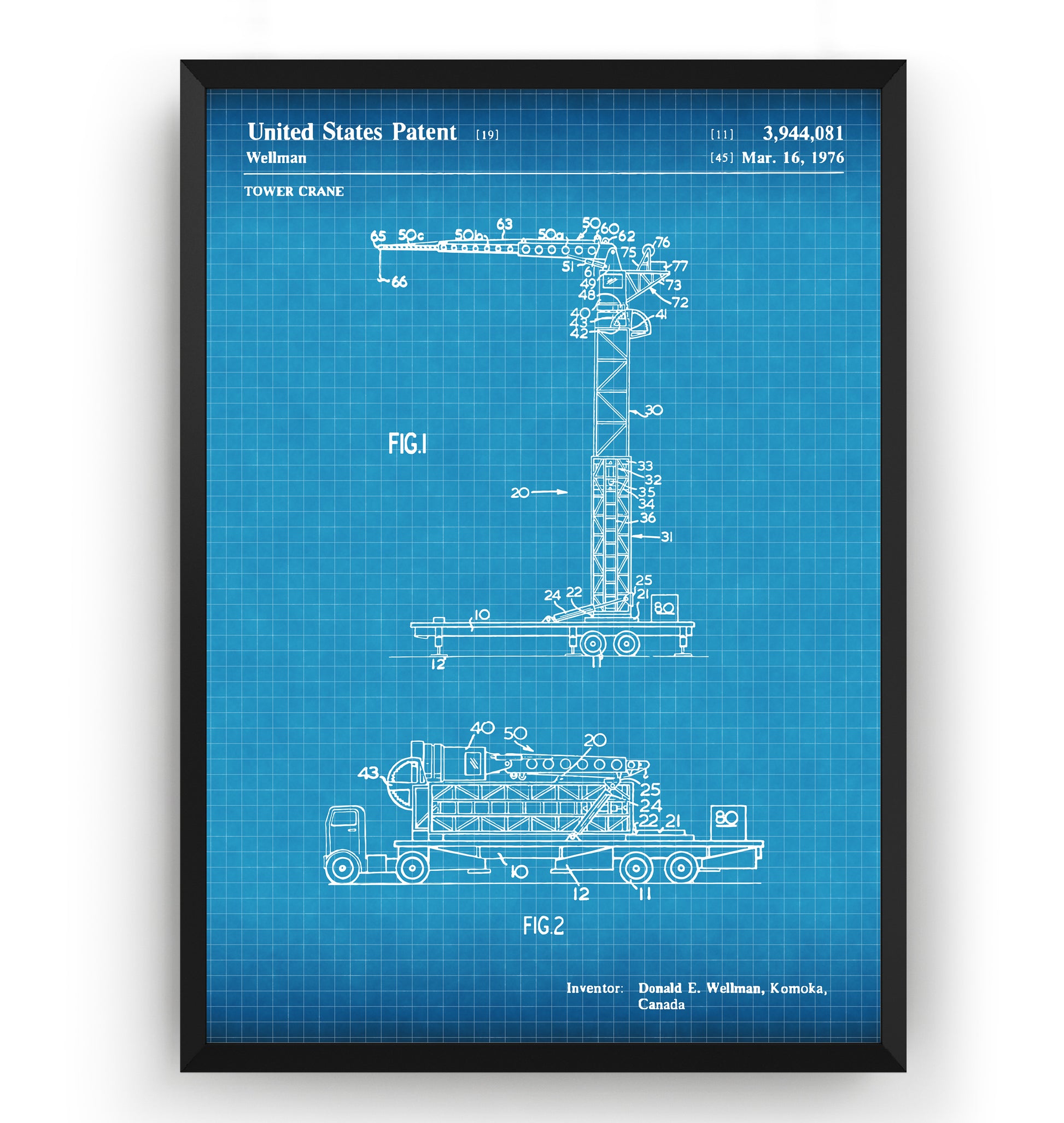 Tower Crane 1976 Patent Print - Magic Posters