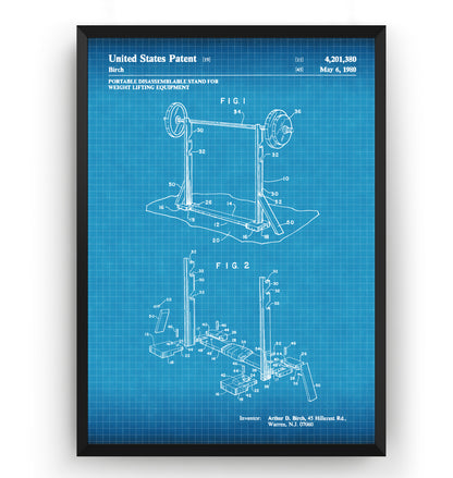 Weightlifting Equipment 1980 Patent Print - Magic Posters