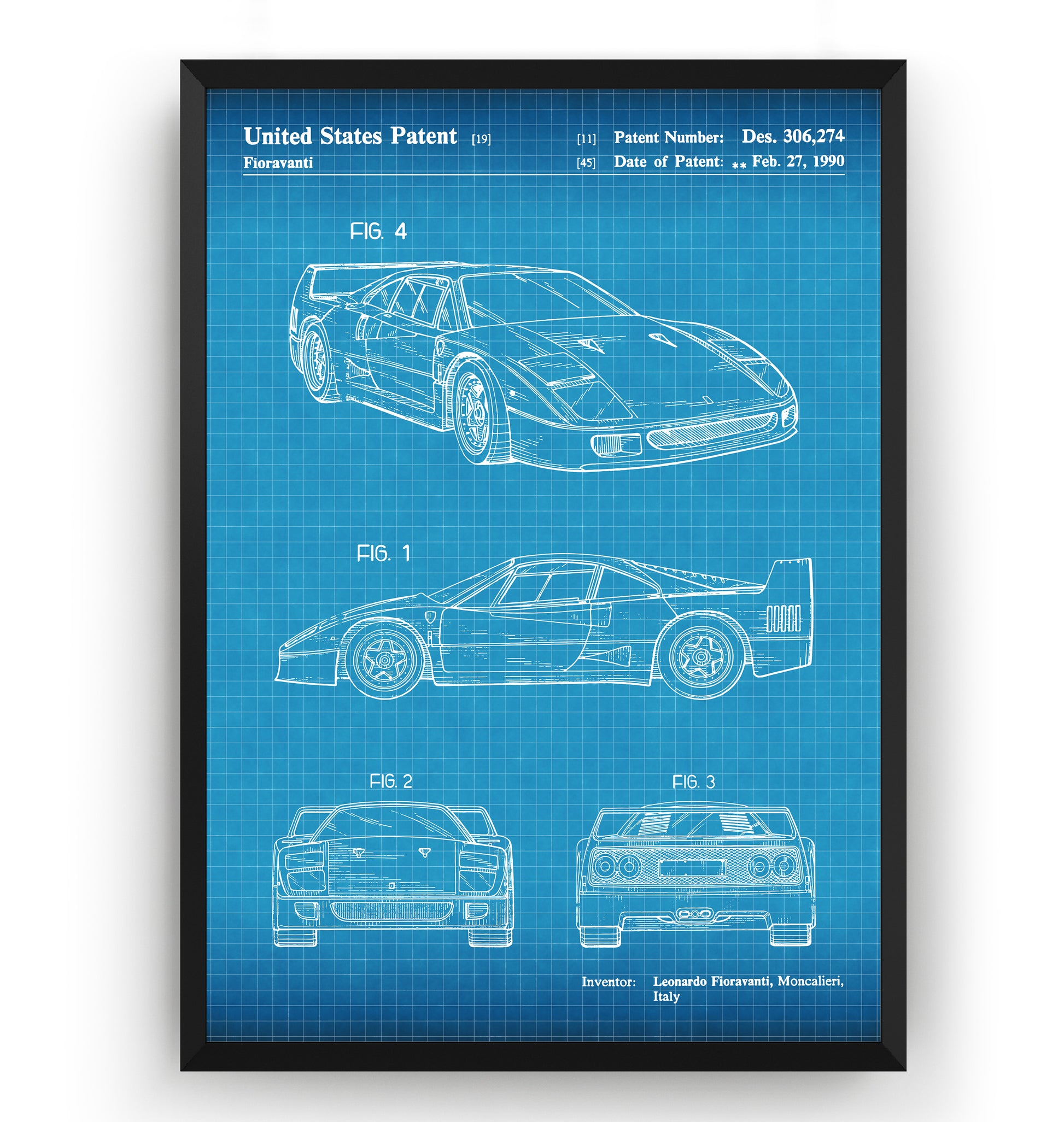 Ferrari F40 1990 Patent Print - Magic Posters