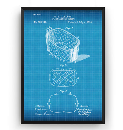 Split Laundry Basket 1893 Patent Print - Magic Posters