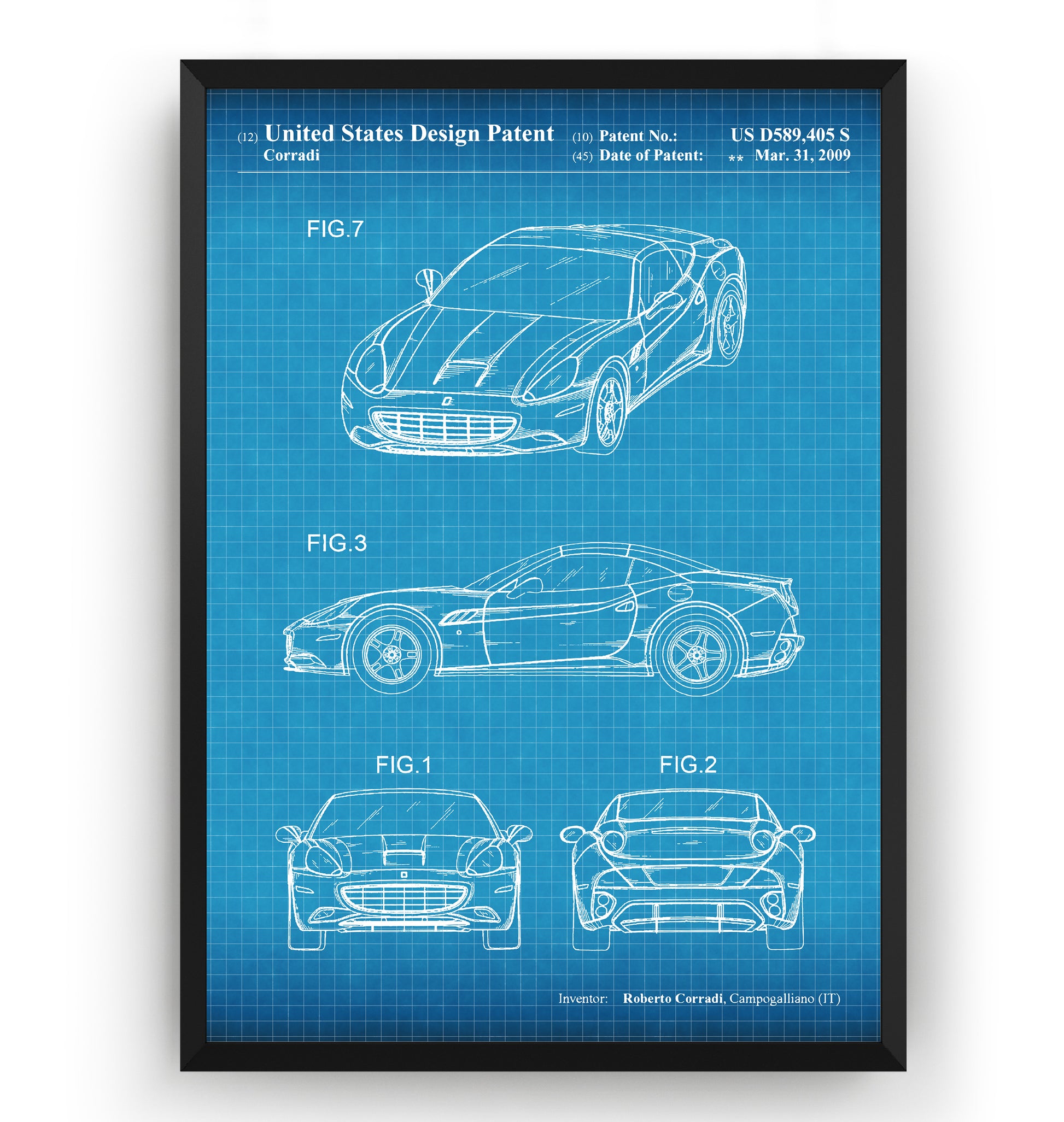 Ferrari California 2009 Patent Print - Magic Posters
