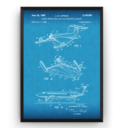 Collins X-112 Aircraft 1965 Patent Print - Magic Posters