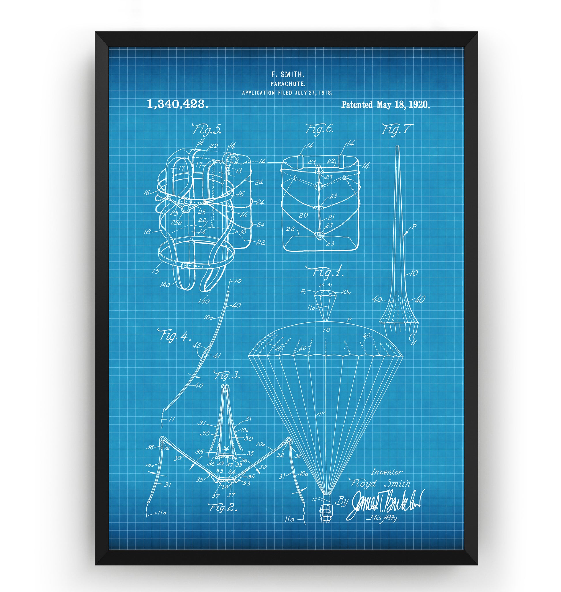 Parachute 1920 Patent Print - Magic Posters