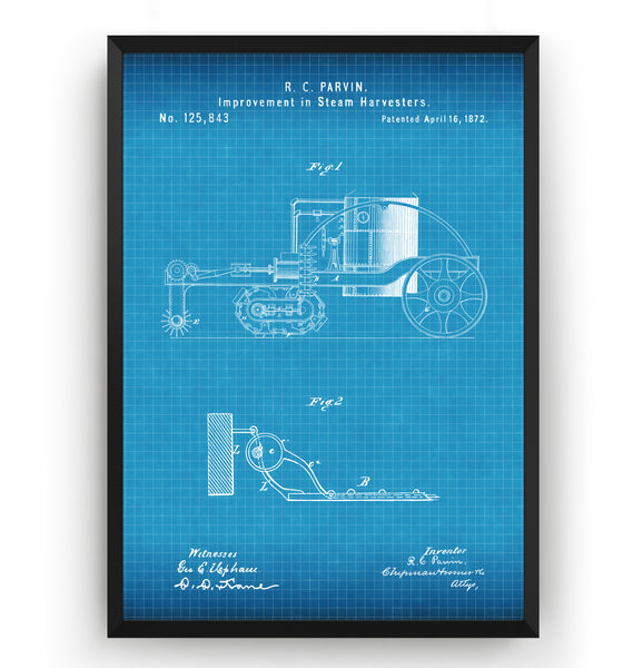 Steam Harvester 1872 Patent Print - Magic Posters