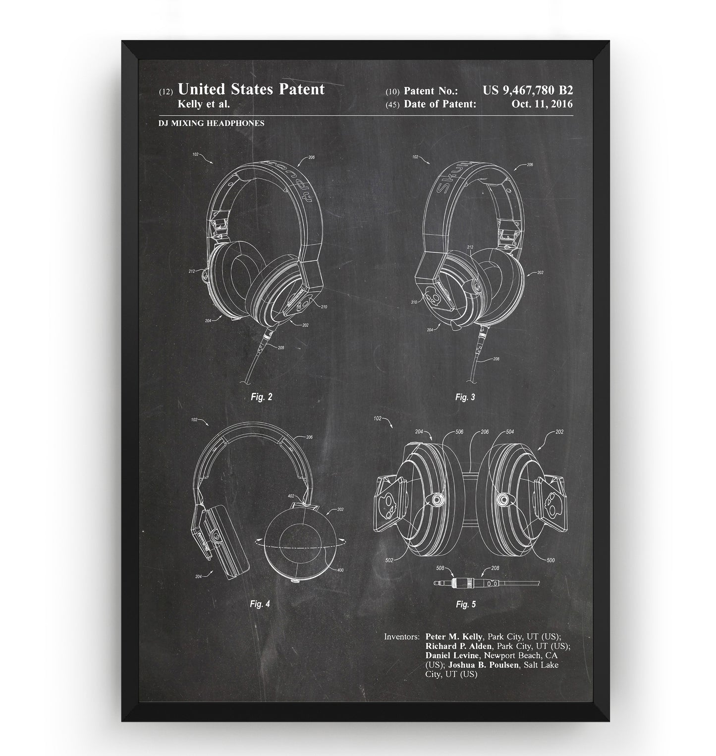 DJ Mixing Headphones 2016 Patent Print - Magic Posters