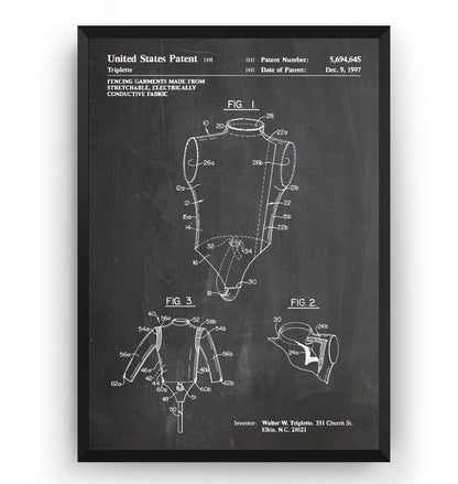 Fencing Triplette 1997 Patent Print - Magic Posters