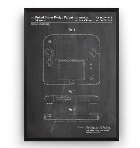 Game Boy 2DS 2014 Patent Print - Magic Posters