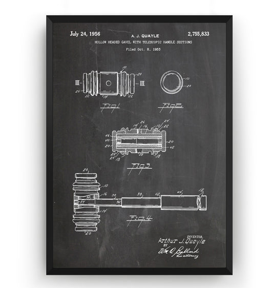 Gavel 1956 Patent Print - Magic Posters