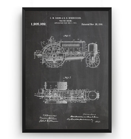 John Deere Tractor Engine 1916 Patent Print - Magic Posters