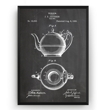 Tea Pot 1889 Patent Print - Magic Posters