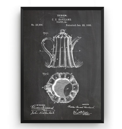 Tea Pot 1895 Patent Print - Magic Posters