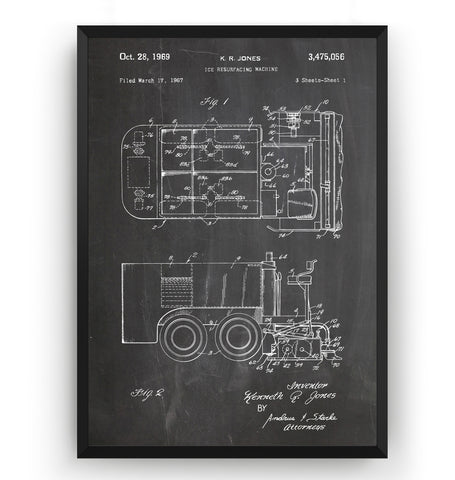 Ice Resurfacer 1969 Patent Print - Magic Posters