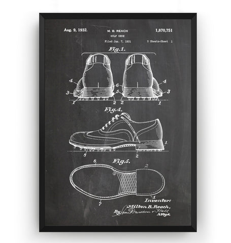 Golf Shoe 1932 Patent Print - Magic Posters
