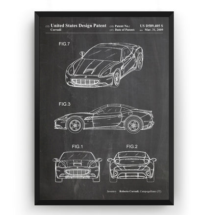 Ferrari California 2009 Patent Print - Magic Posters