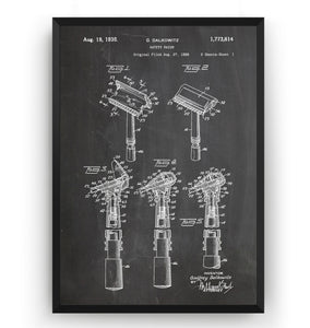 Safety Razor 1930 Patent Print - Magic Posters