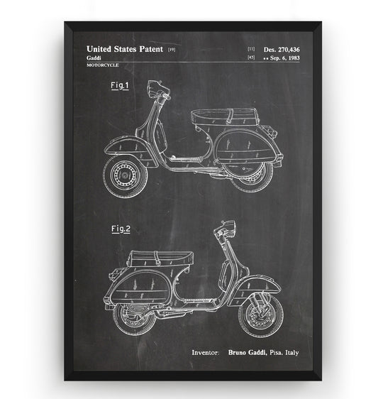 Vespa Scooter 1983 Patent Print - Magic Posters