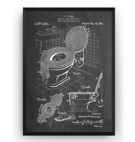 Toilet Seat Cover 1921 Patent Print - Magic Posters