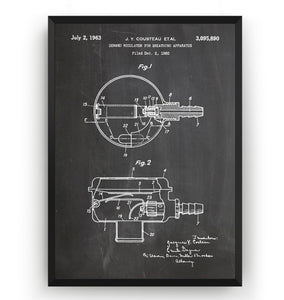 Diving Regulator 1963 Patent Print - Magic Posters