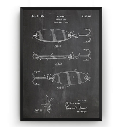Fishing Lure 1964 Patent Print - Magic Posters