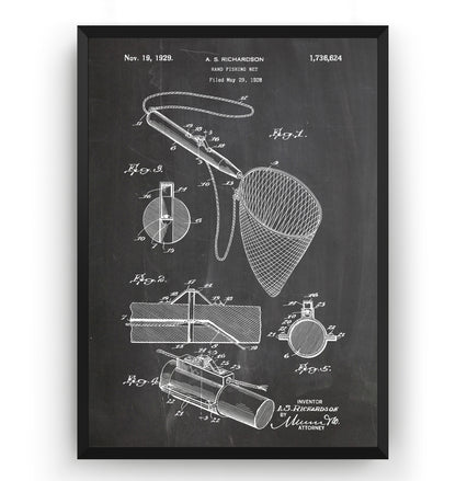 Fishing Net 1929 Patent Print - Magic Posters