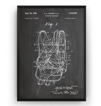 Parachute Equipment 1949 Patent Print - Magic Posters