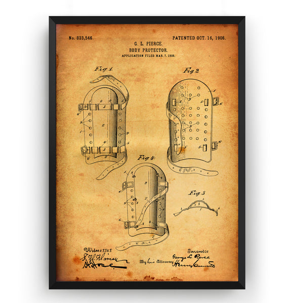 Cricket Leg Pads 1906 Patent Print - Magic Posters
