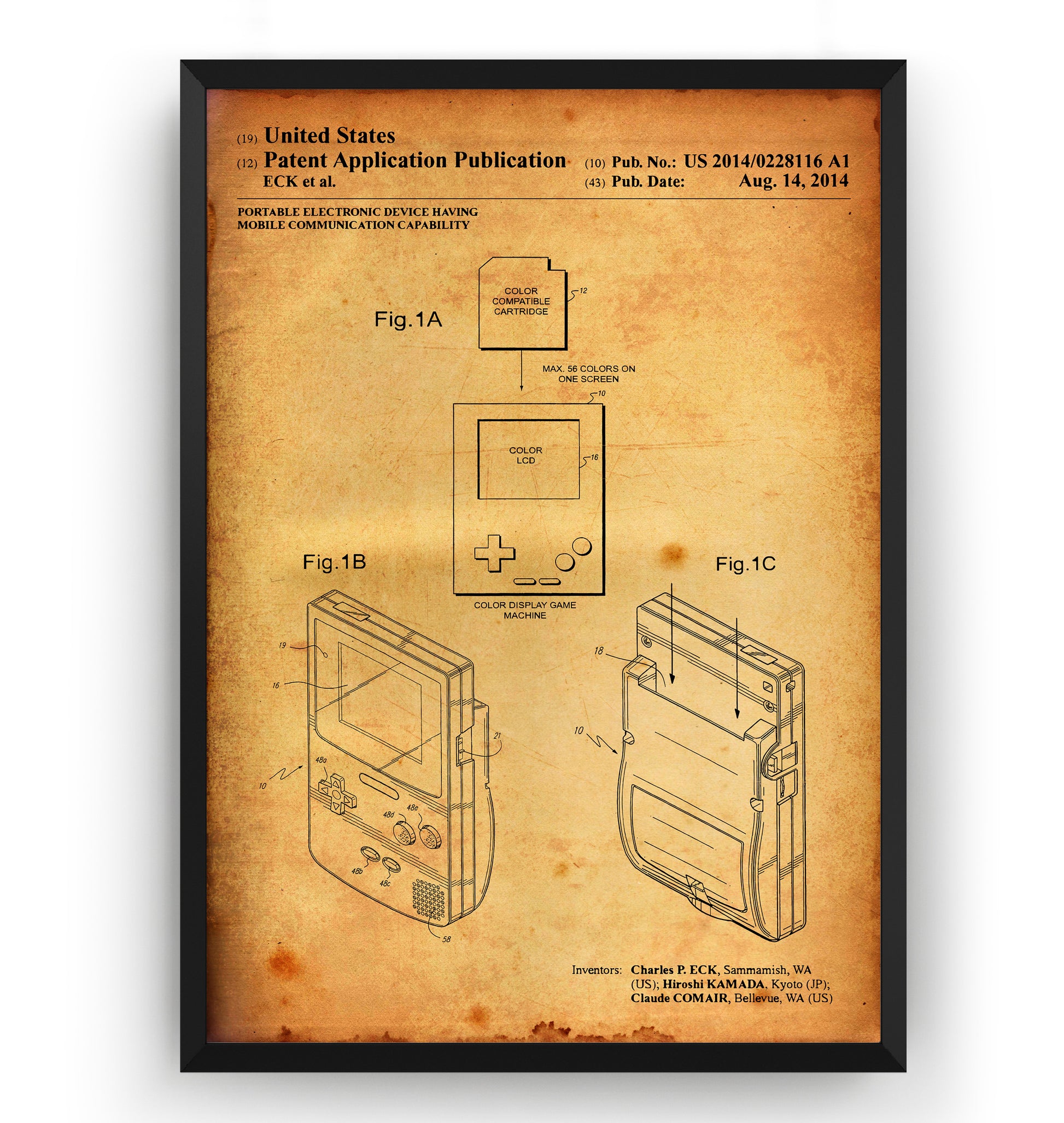 Game Boy Color 2014 Patent Print - Magic Posters