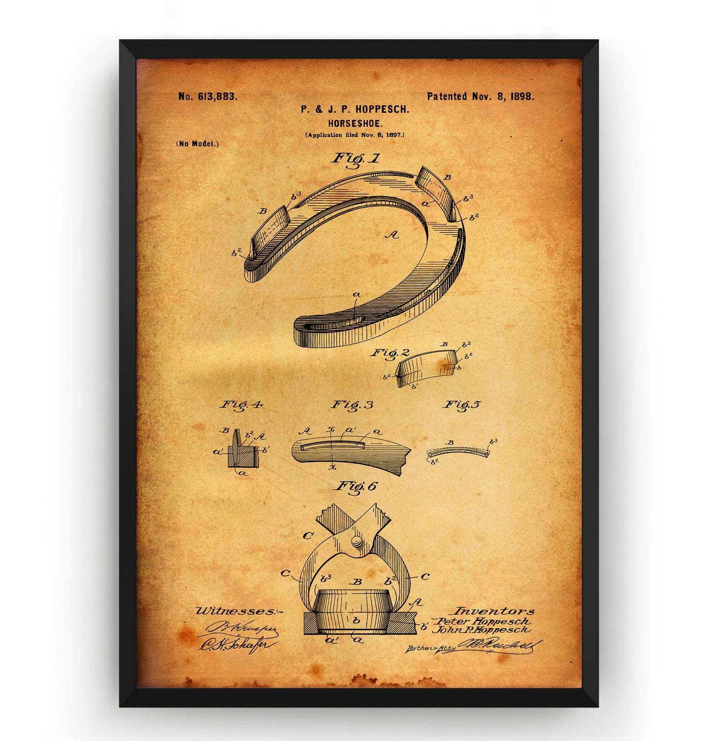 Horseshoe 1898 Patent Print - Magic Posters
