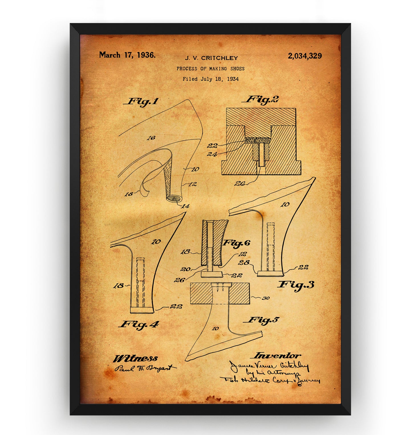 High Heels 1934 Patent Print - Magic Posters