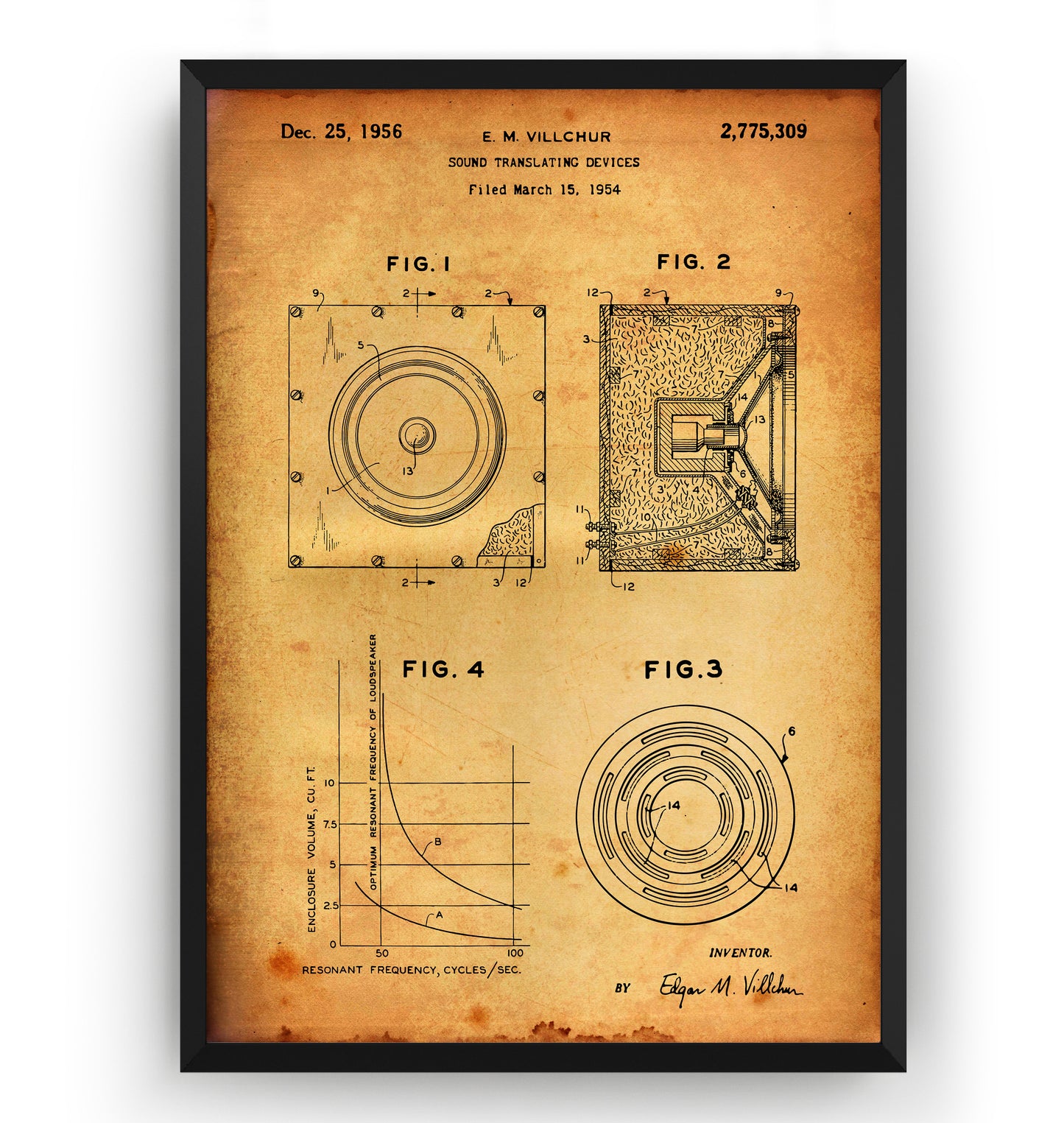 Sound Translating Devices 1954 Patent Print - Magic Posters