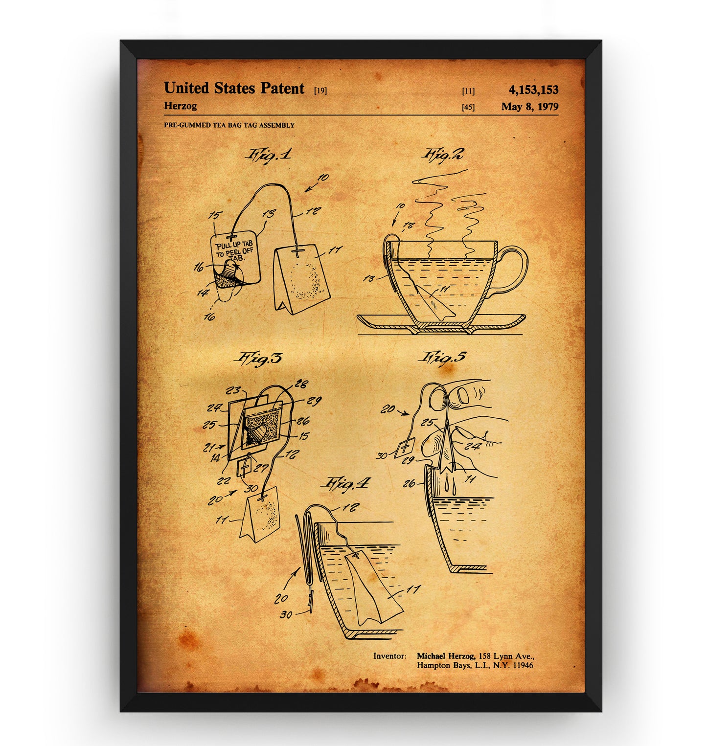 Tea Bag 1979 Patent Print - Magic Posters