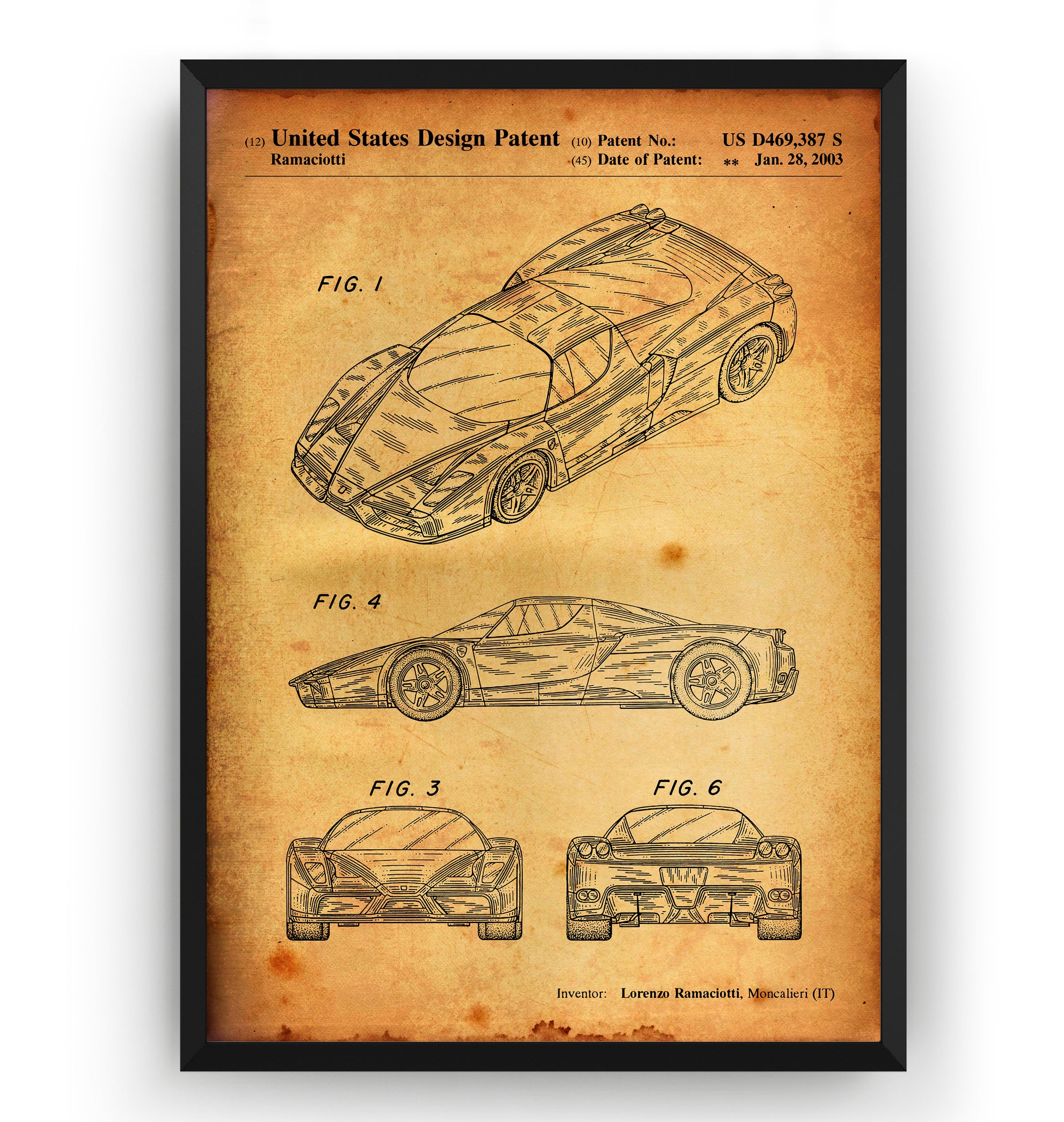 Enzo Ferrari 2003 Patent Print - Magic Posters
