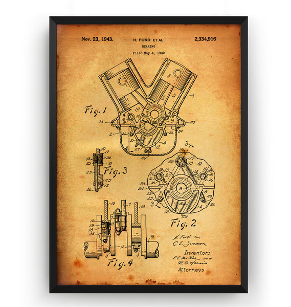 Henry Ford Bearings 1943 Patent Print - Magic Posters