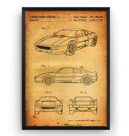 Ferrari F355 1999 Patent Print - Magic Posters