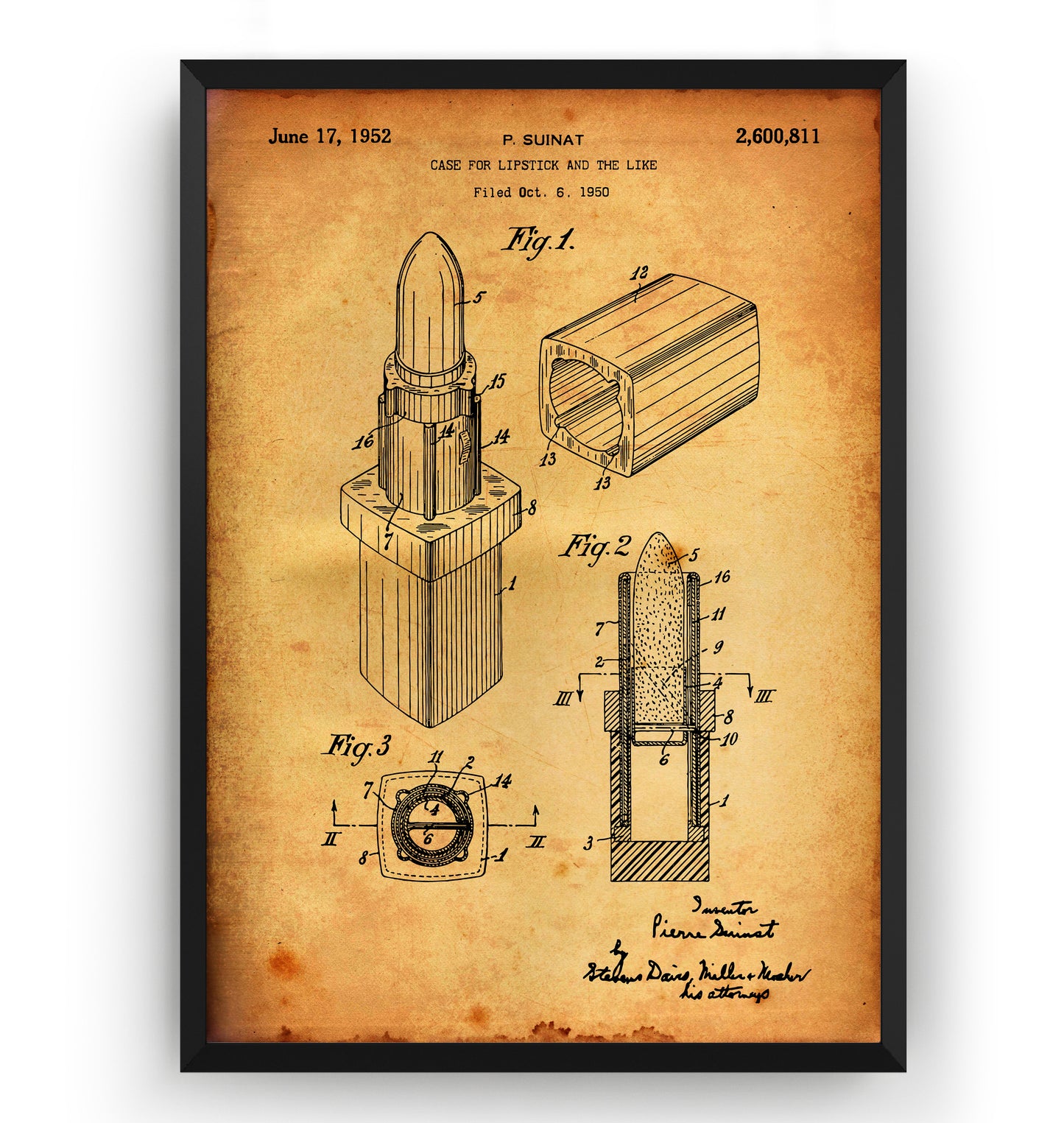 Lipstick Case 1952 Patent Print - Magic Posters