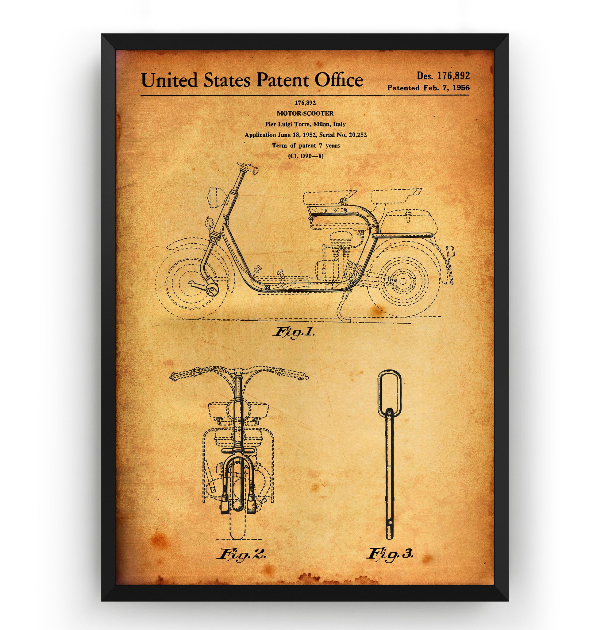 Lambretta Scooter 1956 Patent Print - Magic Posters