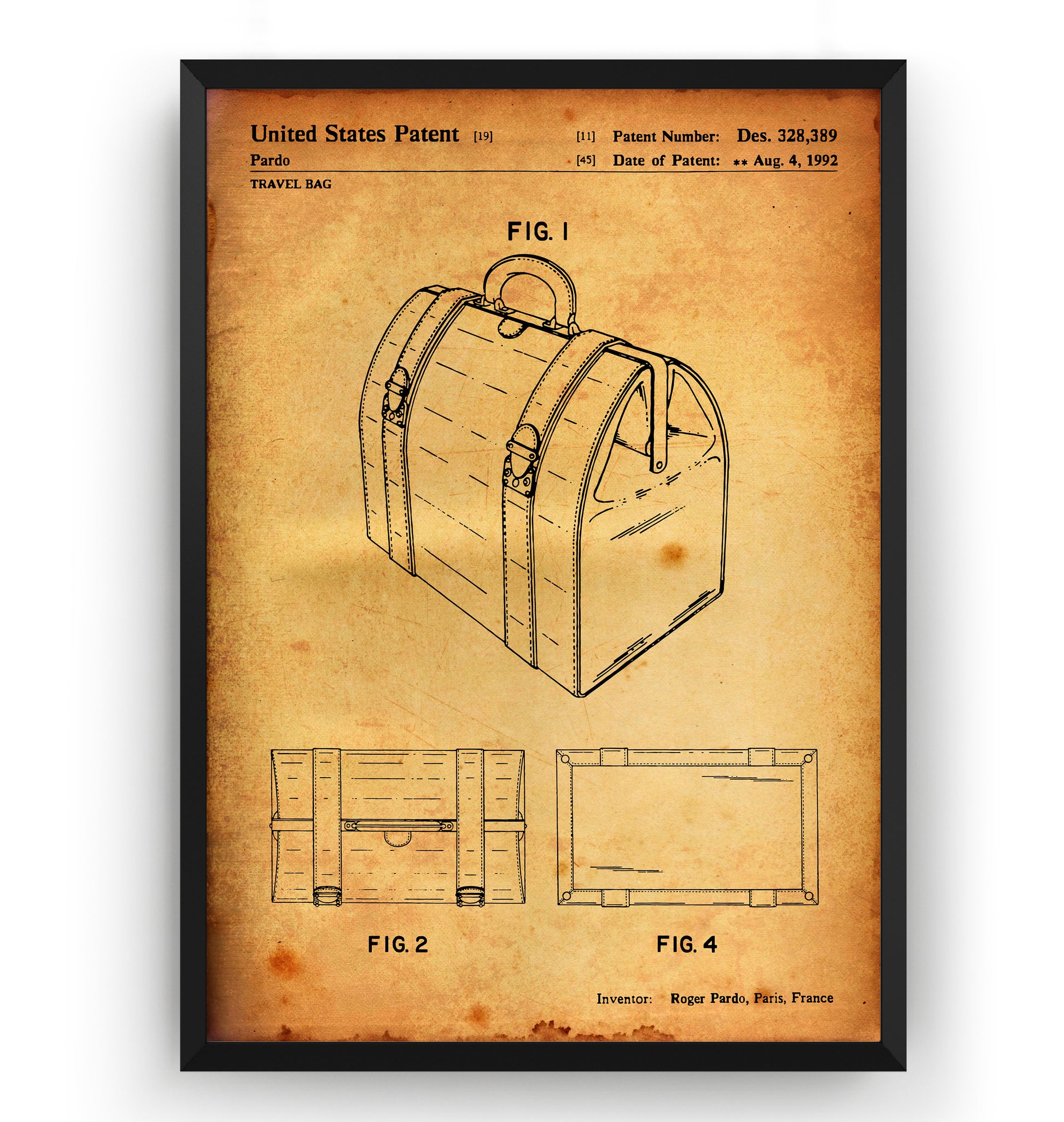 LV Travel Bag 1992 Patent Print - Magic Posters