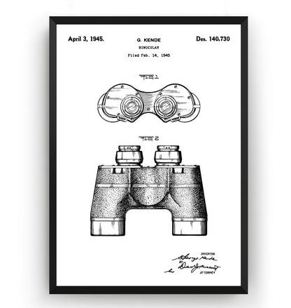 Binoculars 1945 Patent Print - Magic Posters