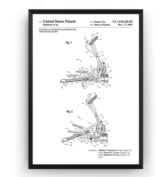 Elliptical Exercise Machine 2009 Patent Print - Magic Posters