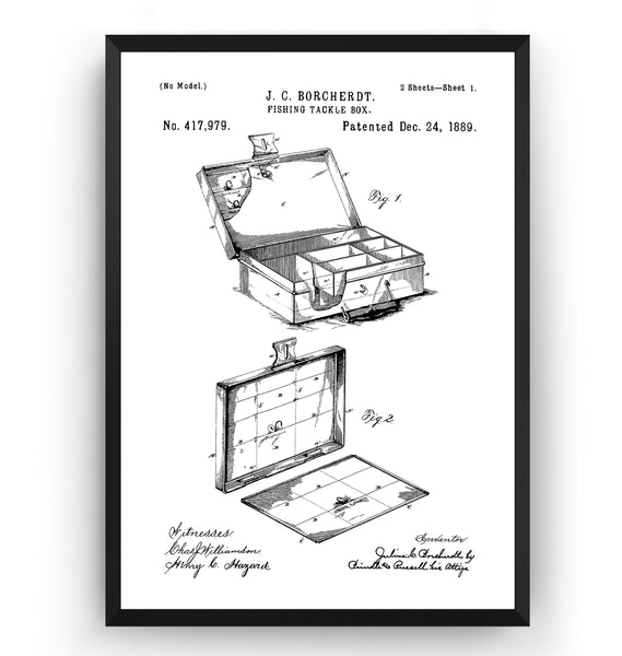 Fishing Tackle Box 1889 Patent Print - Magic Posters