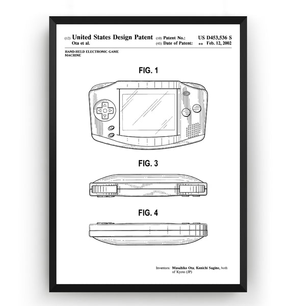 Gameboy Advance 2002 Patent Print - Magic Posters