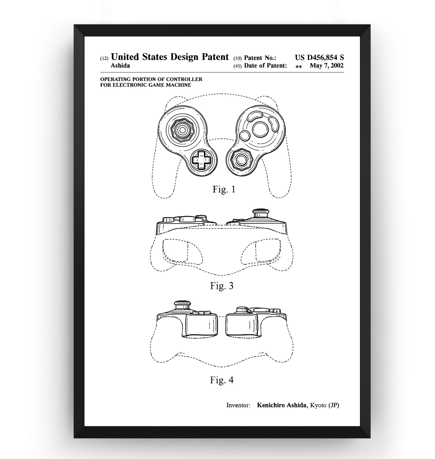 Gamecube Controller 2002 Patent Print - Magic Posters